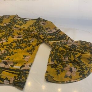 CAbi Yellow Floral Blouse